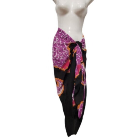 Womens Sarong Pareo Cotton Wrap HandPainted Batik Wrapskirt Beachwear -NEW - Picture 2 of 5